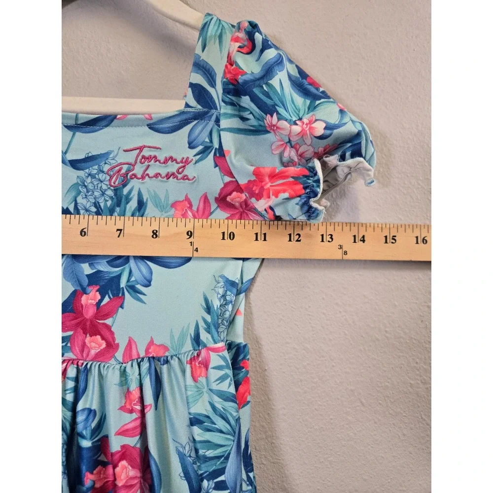 Tommy Bahama Tropical Floral Tiered Puff Sleeve Summer Dress 4T